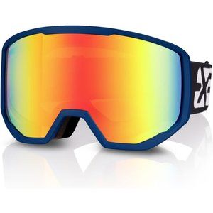 Women OTG Blue Frame Red Anti Fog UV Protection Snowboard Goggles